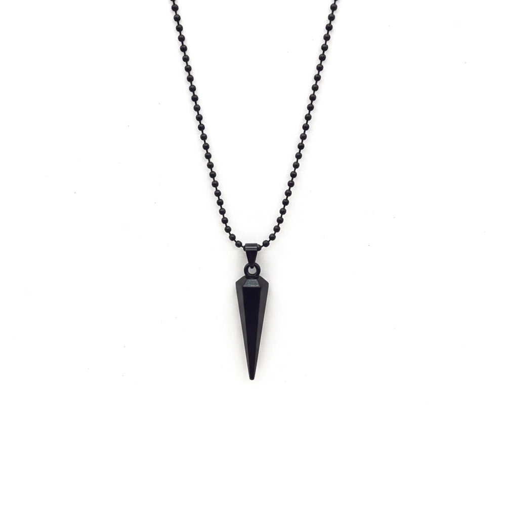 The99Jewel Stylish Black Pointed Bar Pendant Necklace  for Men's