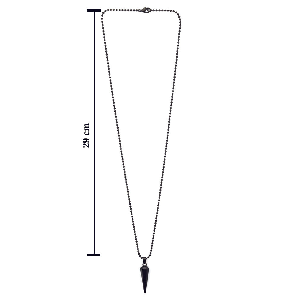 The99Jewel Stylish Black Pointed Bar Pendant Necklace  for Men's