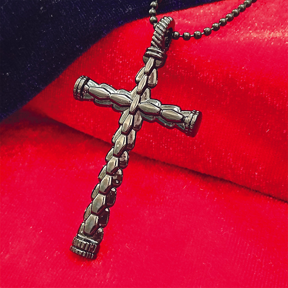 The99Jewel Statement Black Cross Pendant with Chain  for Men's
