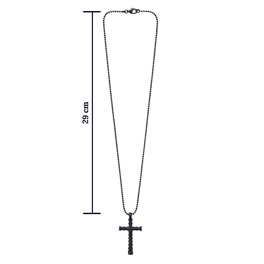 The99Jewel Statement Black Cross Pendant with Chain  for Men's