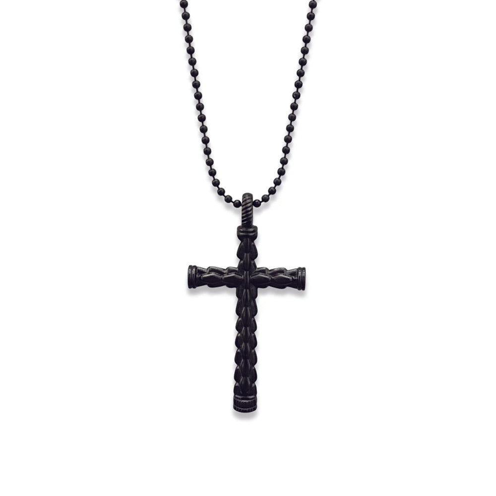 The99Jewel Statement Black Cross Pendant with Chain  for Men's