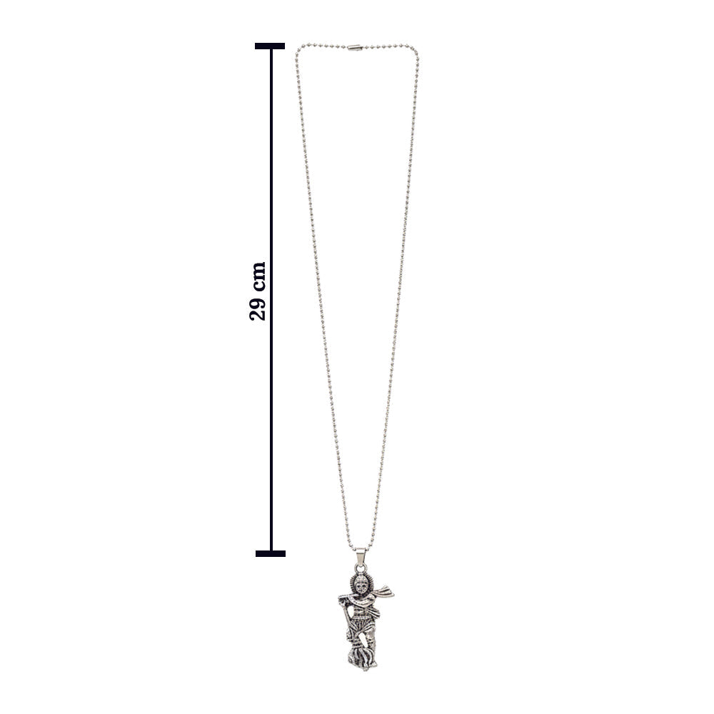The99Jewel Divine Hanuman Ji Pendant Chain Oxidised Finish for Men's