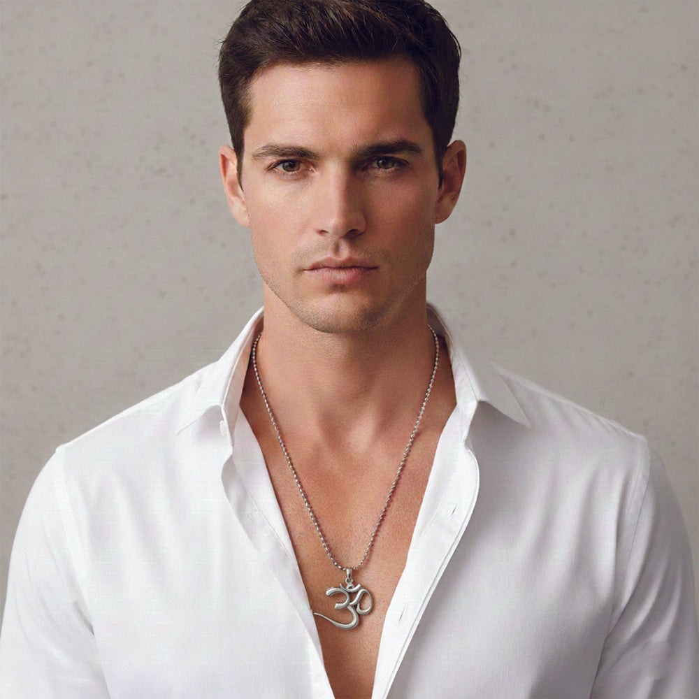 The99Jewel Spiritual Om Symbol Pendant Chain for Men
