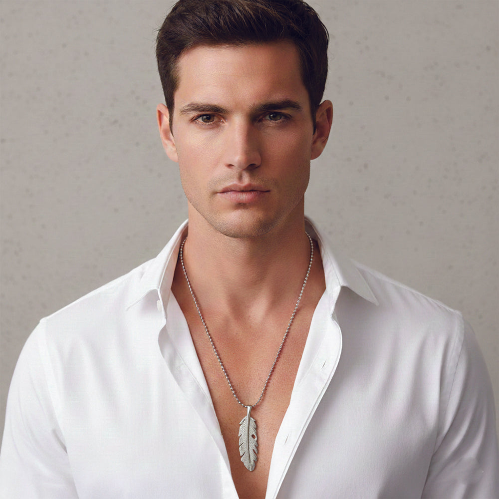 The99Jewel Stylish Feather chain pendent for men
