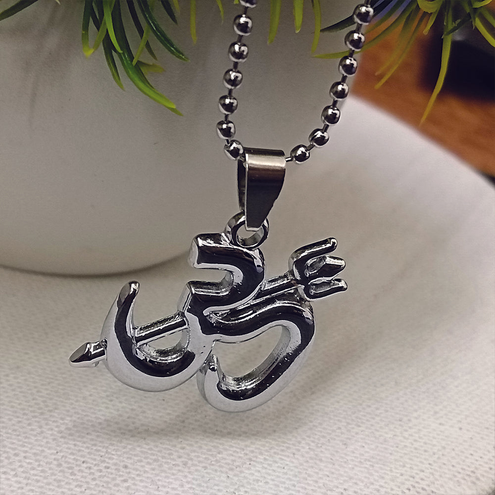 The99Jewel Om Trishul Pendant Chain for Men Spiritual Jewellery