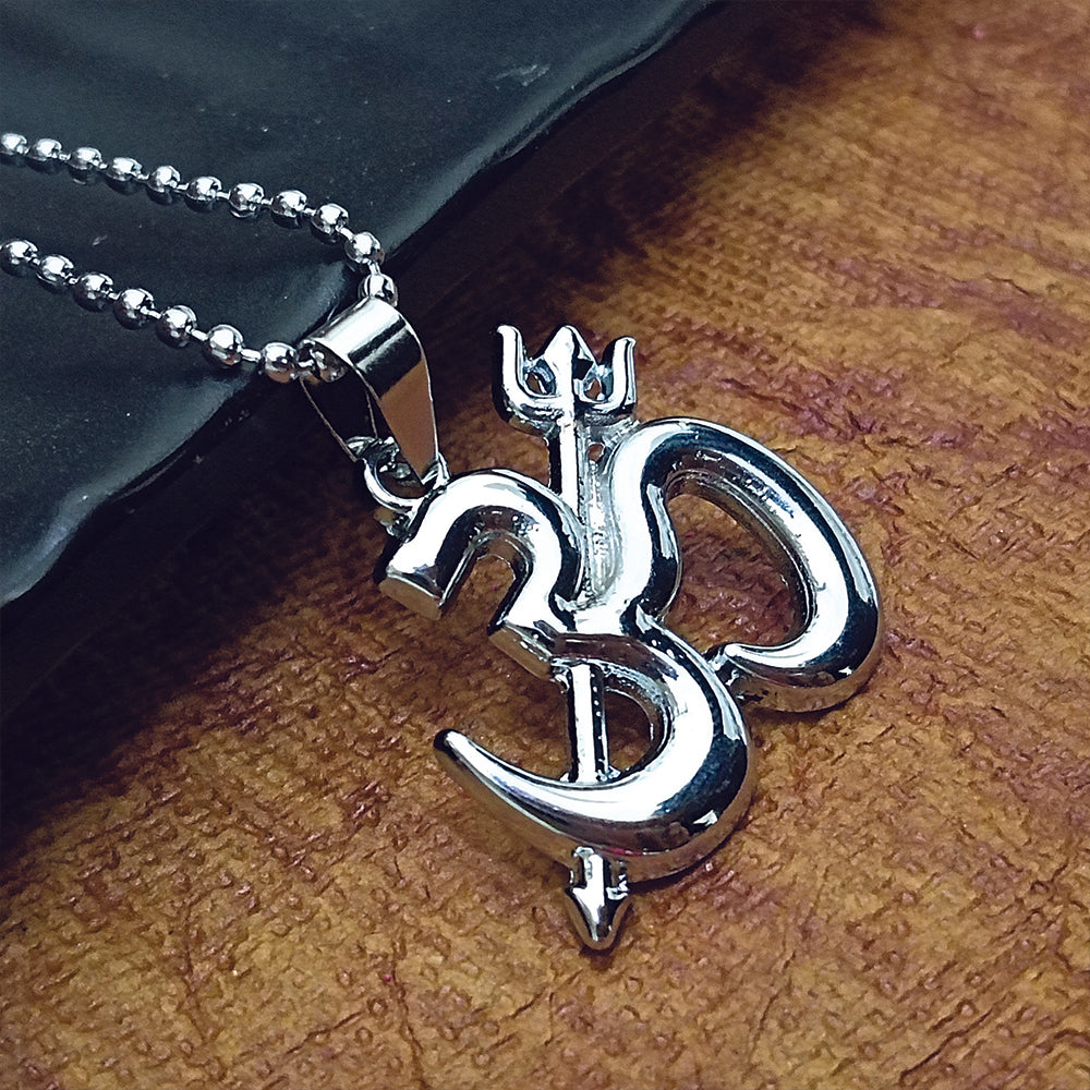 The99Jewel Om Trishul Pendant Chain for Men Spiritual Jewellery