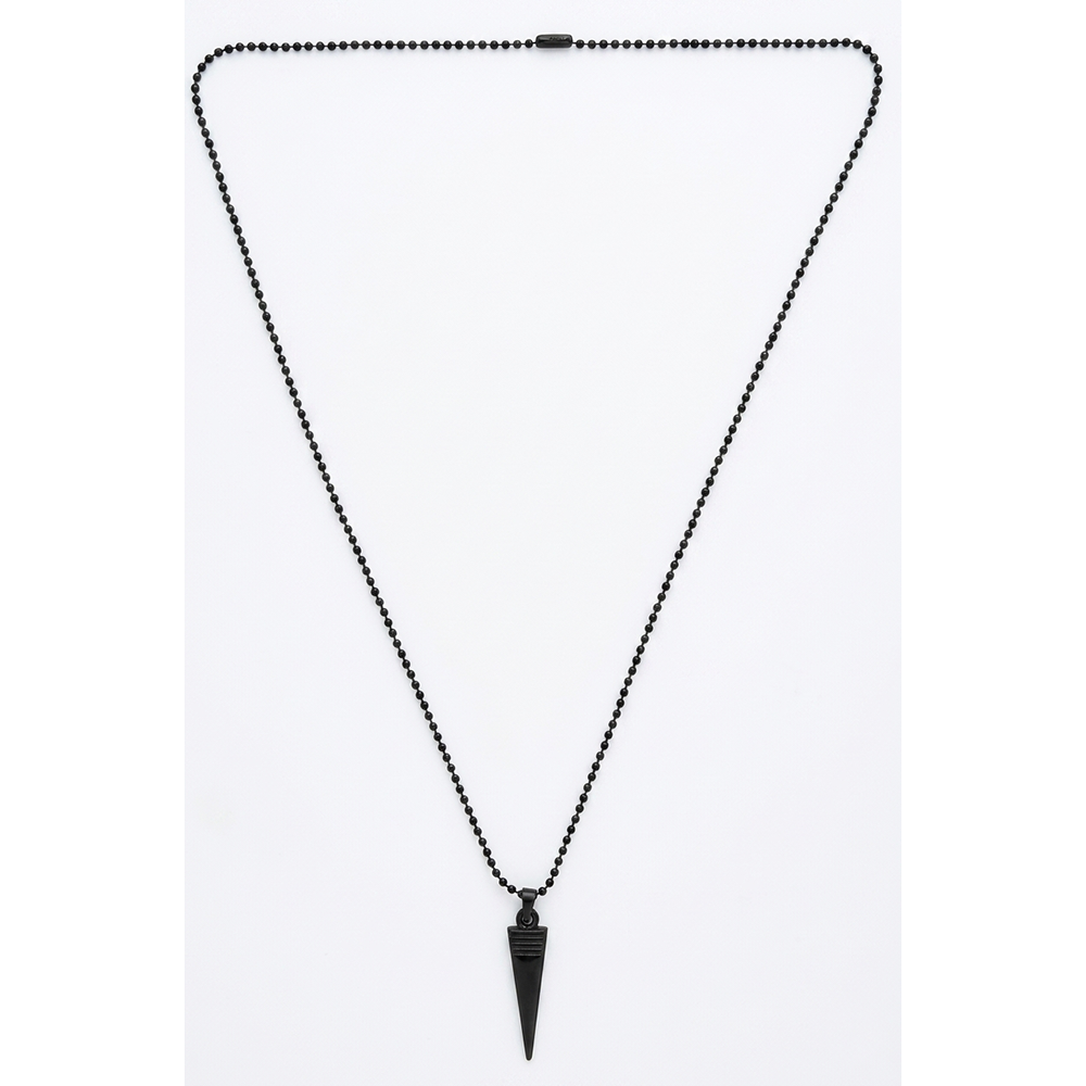 The99Jewel Pointed Black Spike Pendant Chain for Men