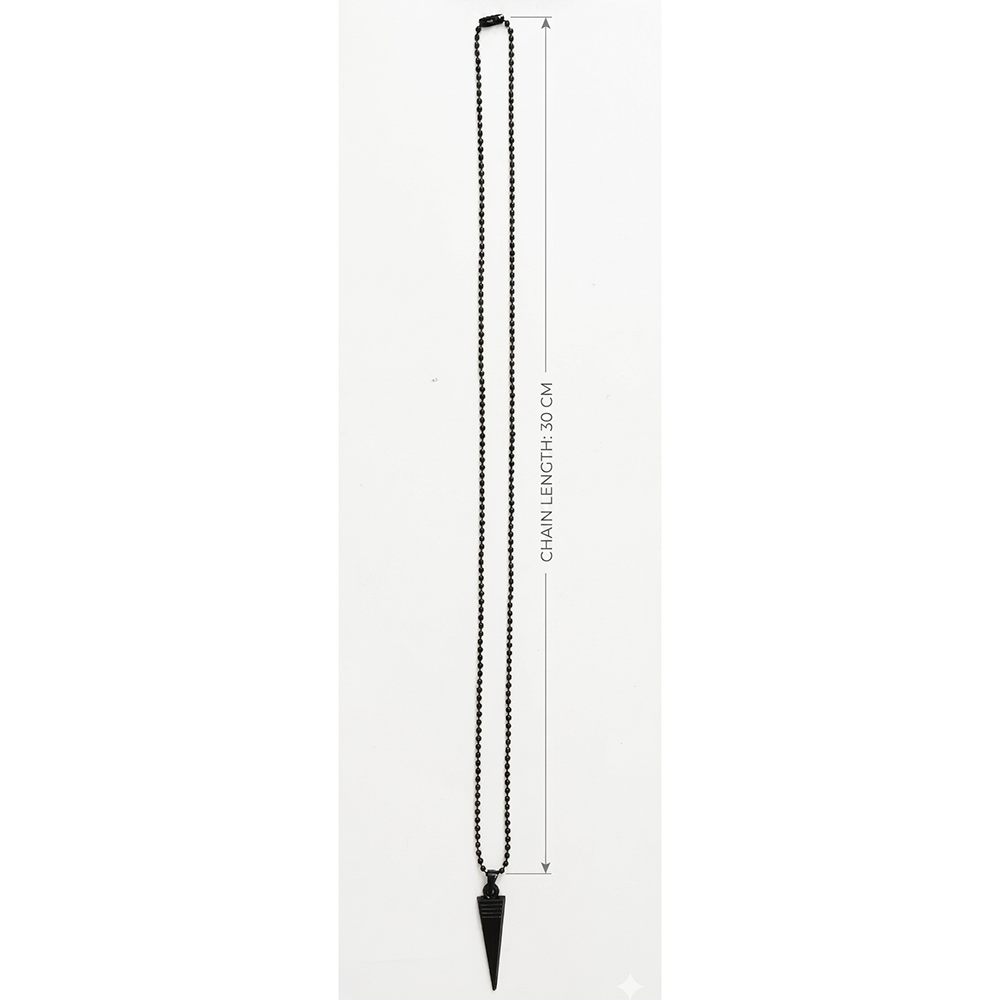 The99Jewel Pointed Black Spike Pendant Chain for Men