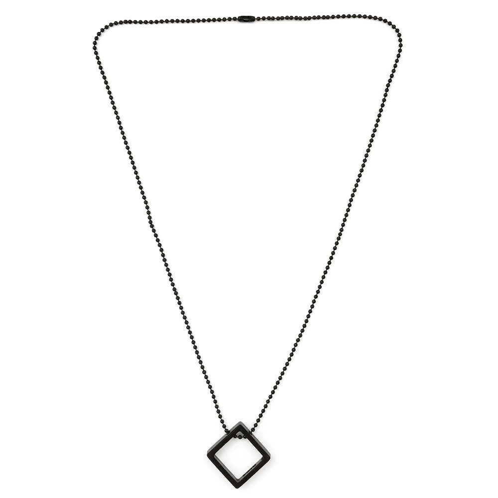 The99Jewel Stylish Square Steel Chain Pendant for Men