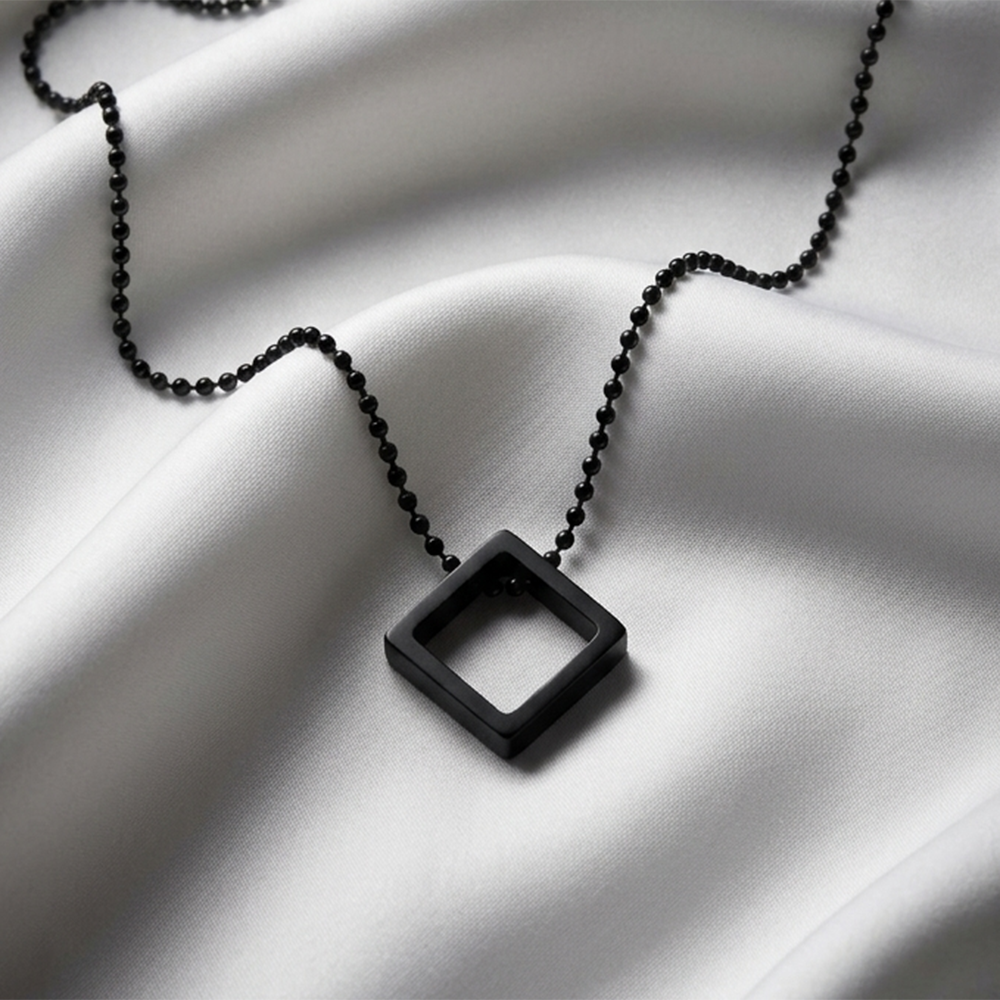 The99Jewel Stylish Square Steel Chain Pendant for Men