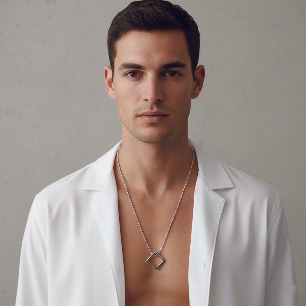 The99Jewel Stylish square motif chain pendent for Men's
