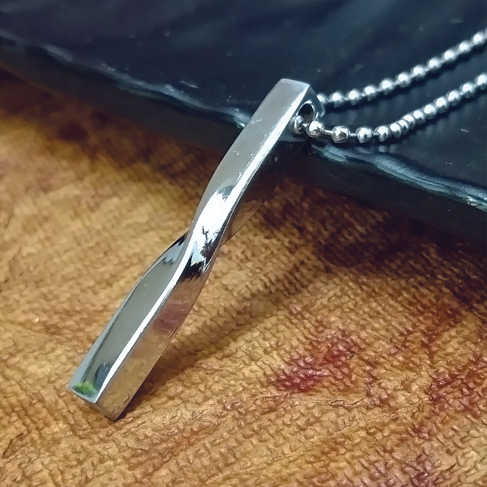 The99Jewel Sleek Bar Design Silver Tone Pendant Chain