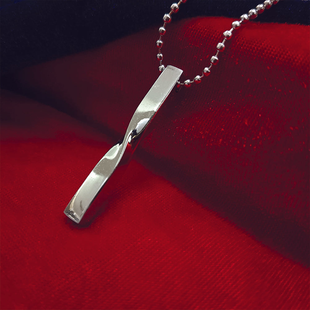 The99Jewel Sleek Bar Design Silver Tone Pendant Chain
