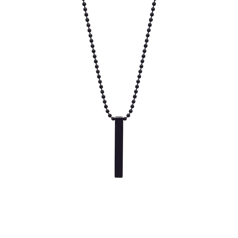 The99Jewel Black Finish Bar Pendant Necklace for Men's