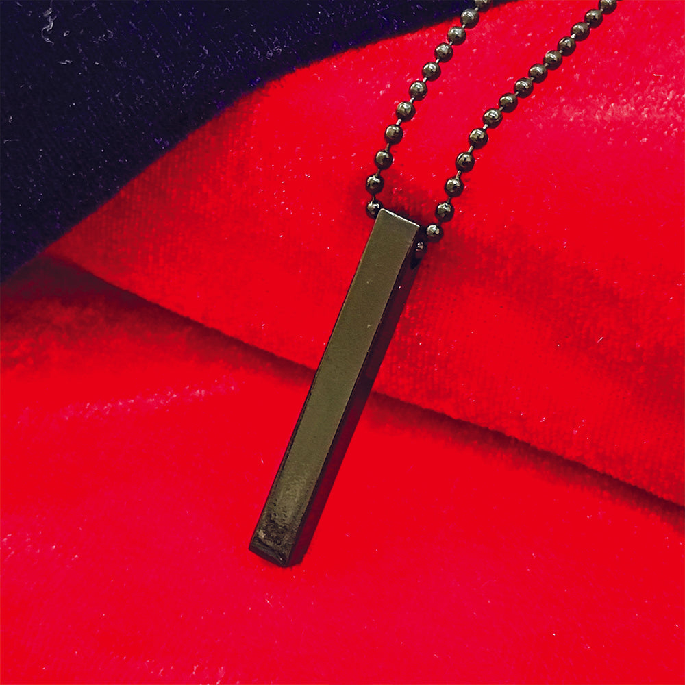 The99Jewel Black Finish Bar Pendant Necklace for Men's