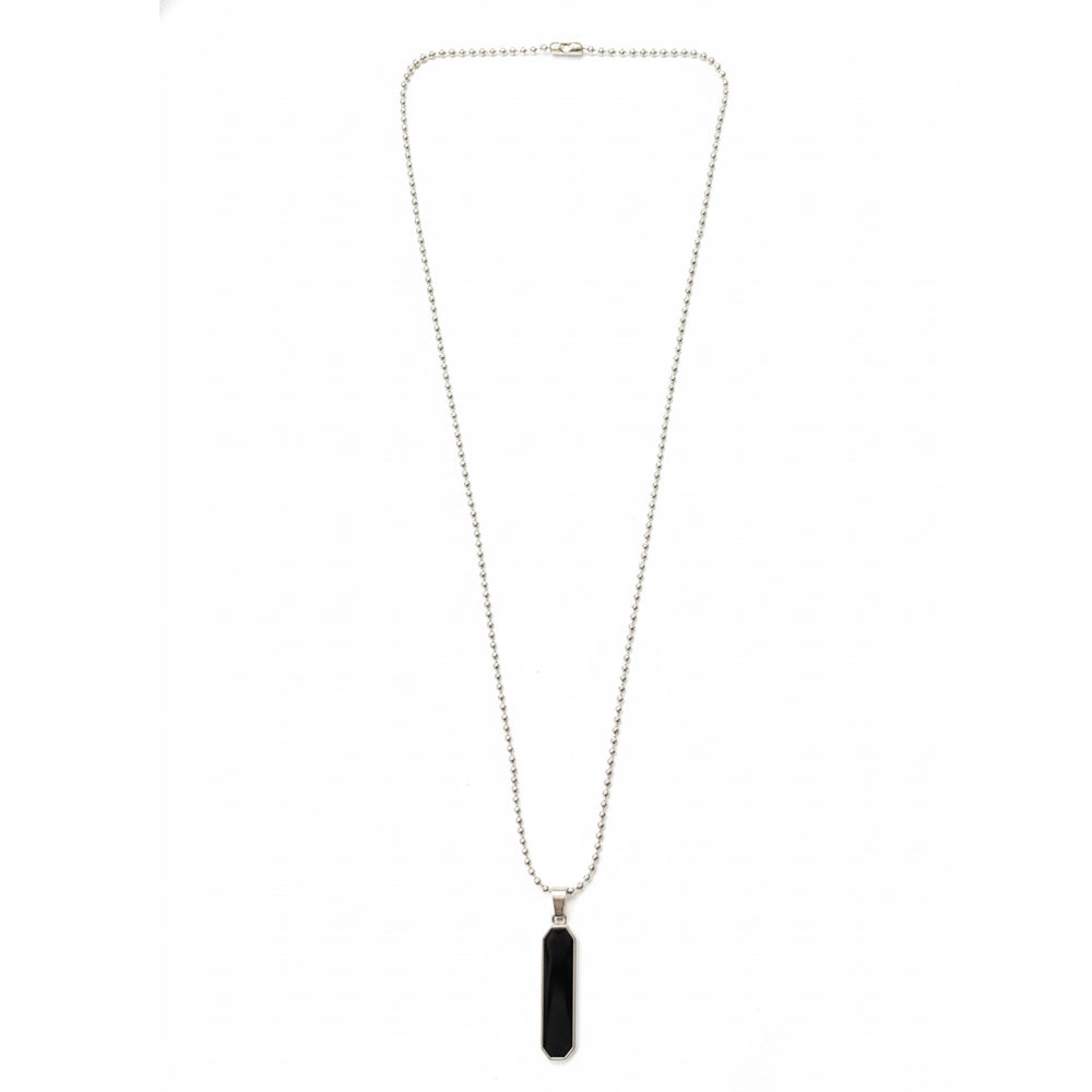 The99Jewel Stylish Sleek Black Bar Mens Necklace