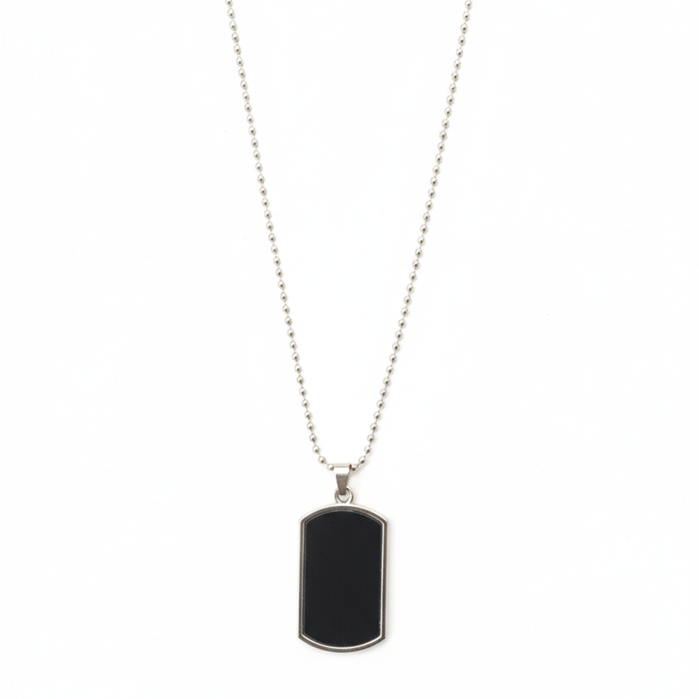 The99Jewel Stylish  Black Tag Mens Necklace