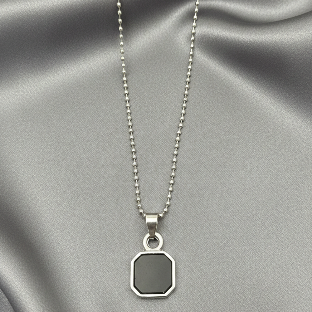 The99Jewel Stylish Octagon Black Mens Necklace