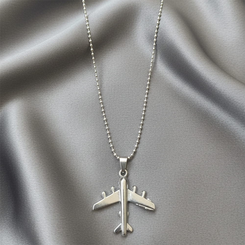 The99Jewel Stylish Airplane Mens Necklace