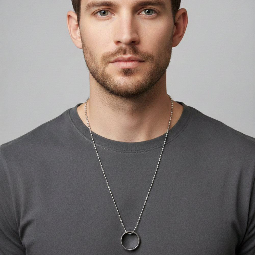 The99Jewel Stylish fusion Ring Silver Plated Mens Necklace