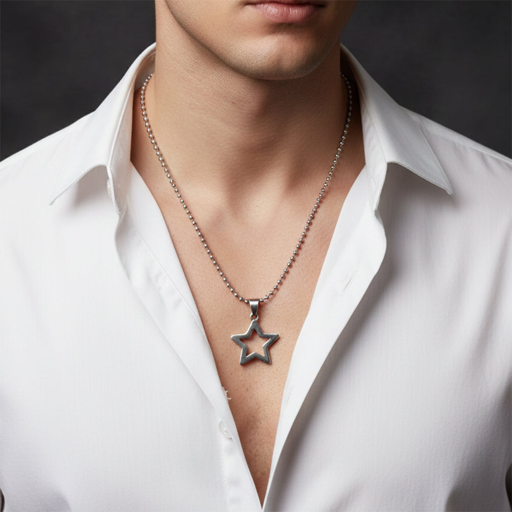 The99Jewel Modern Hollow Star Statement Pendant
