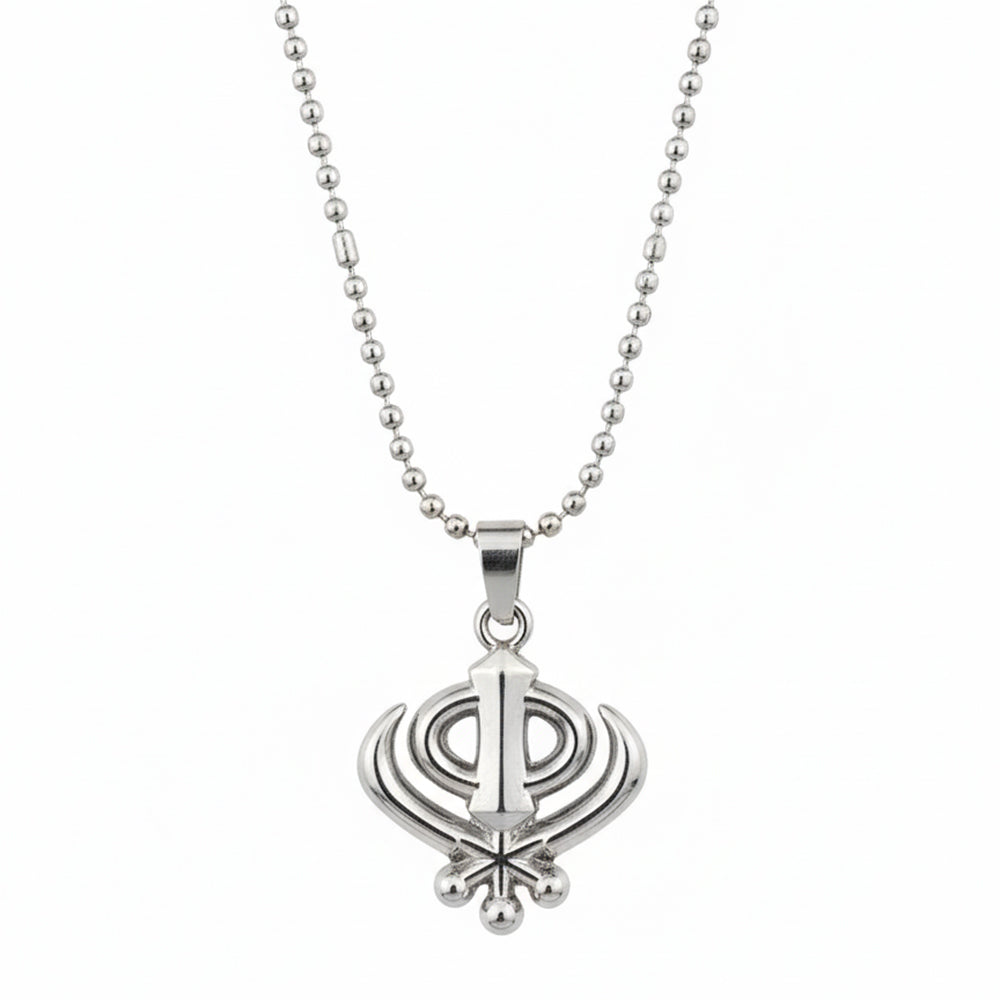 The99Jewel Men’s Spiritual Khanda Symbol Chain Necklace