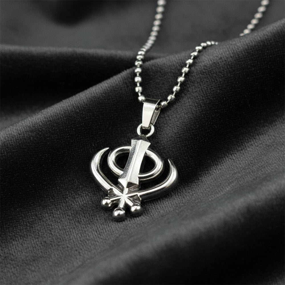 The99Jewel Men’s Spiritual Khanda Symbol Chain Necklace