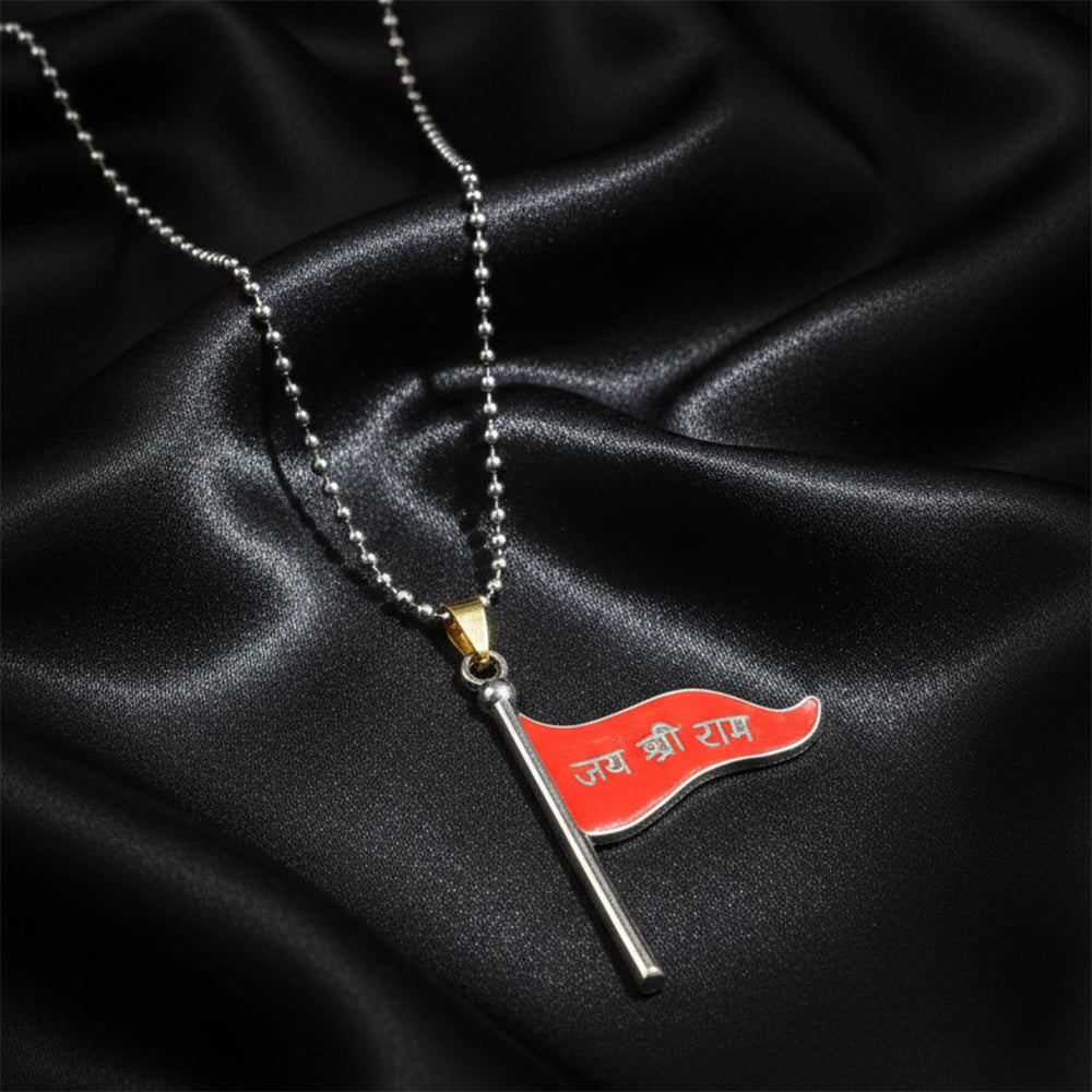 The99Jewel Men’s Devotional Jai Shree Ram Pendant with Chain