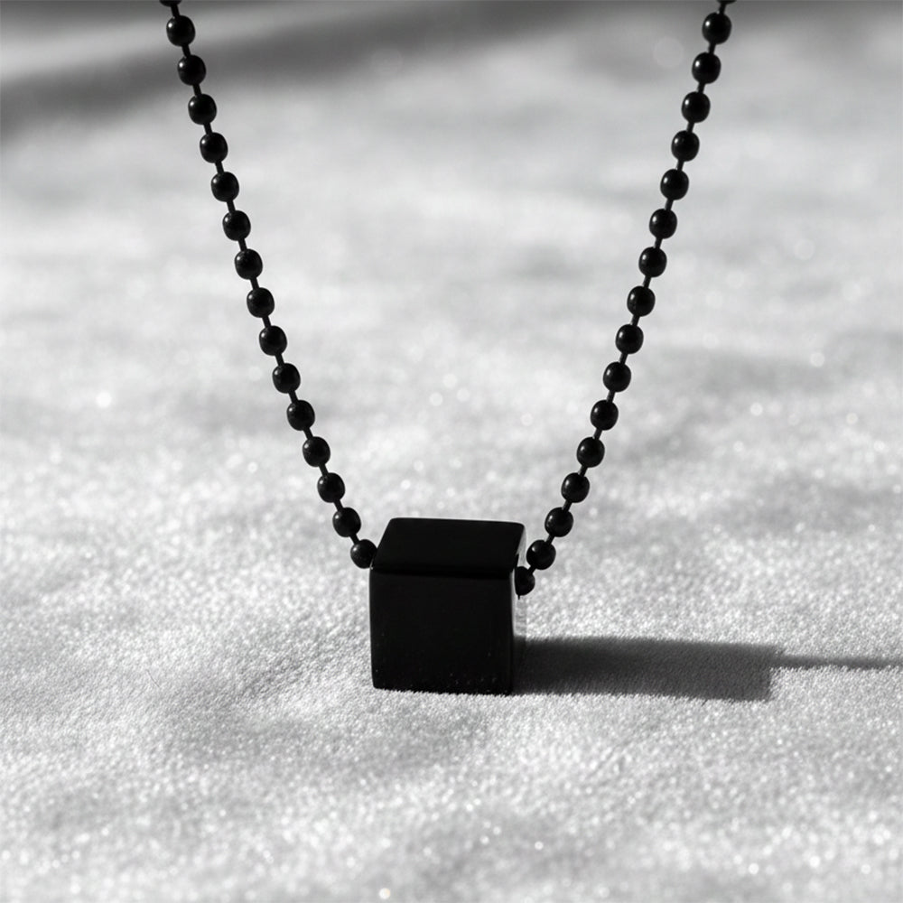 The99Jewel Stylish Black Cube pendent Nekclace for Mens