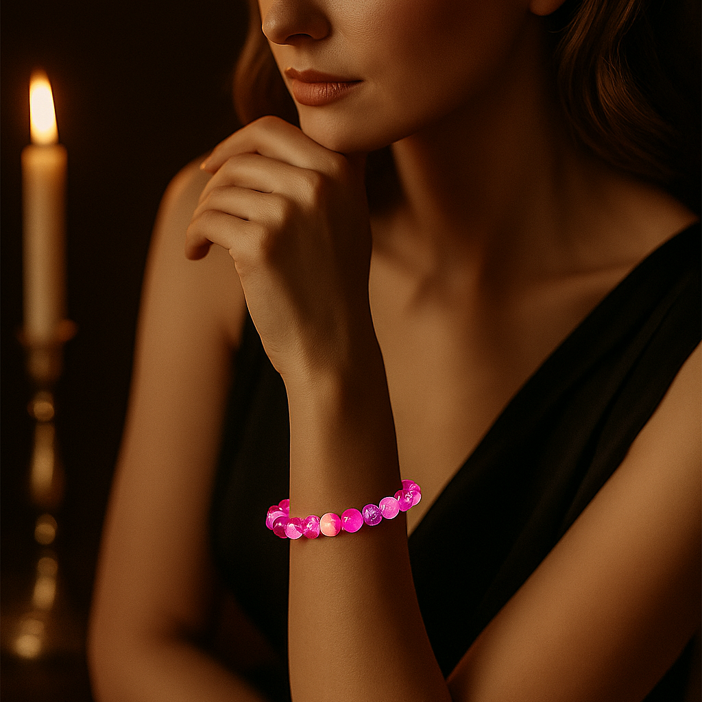 The99Jewel Crystal Crackle Glass Beads Stretch Bracelet