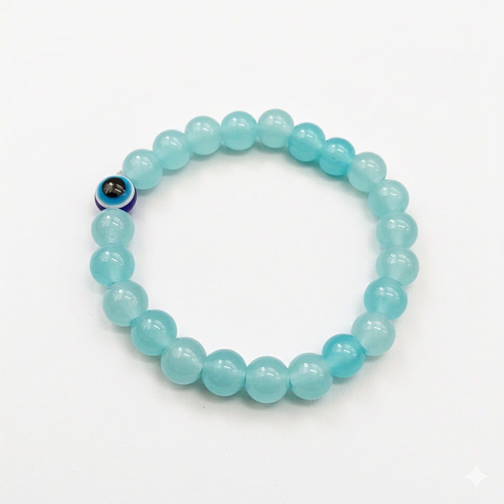 The99Jewel Blue Beads Bracelet with Evil Eye Charm