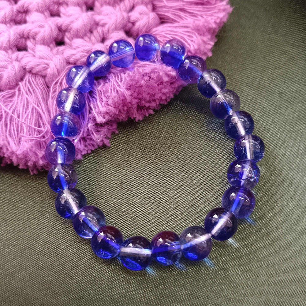 The99Jewel Adjustable Blue Beaded Wrist Bracelet