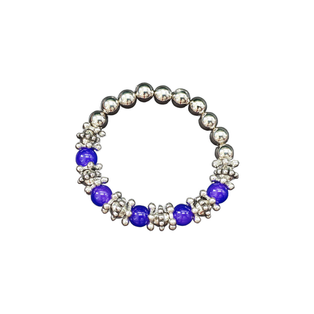 The99Jewel Stretchable Purple Color Beaded Wrist Bracelet