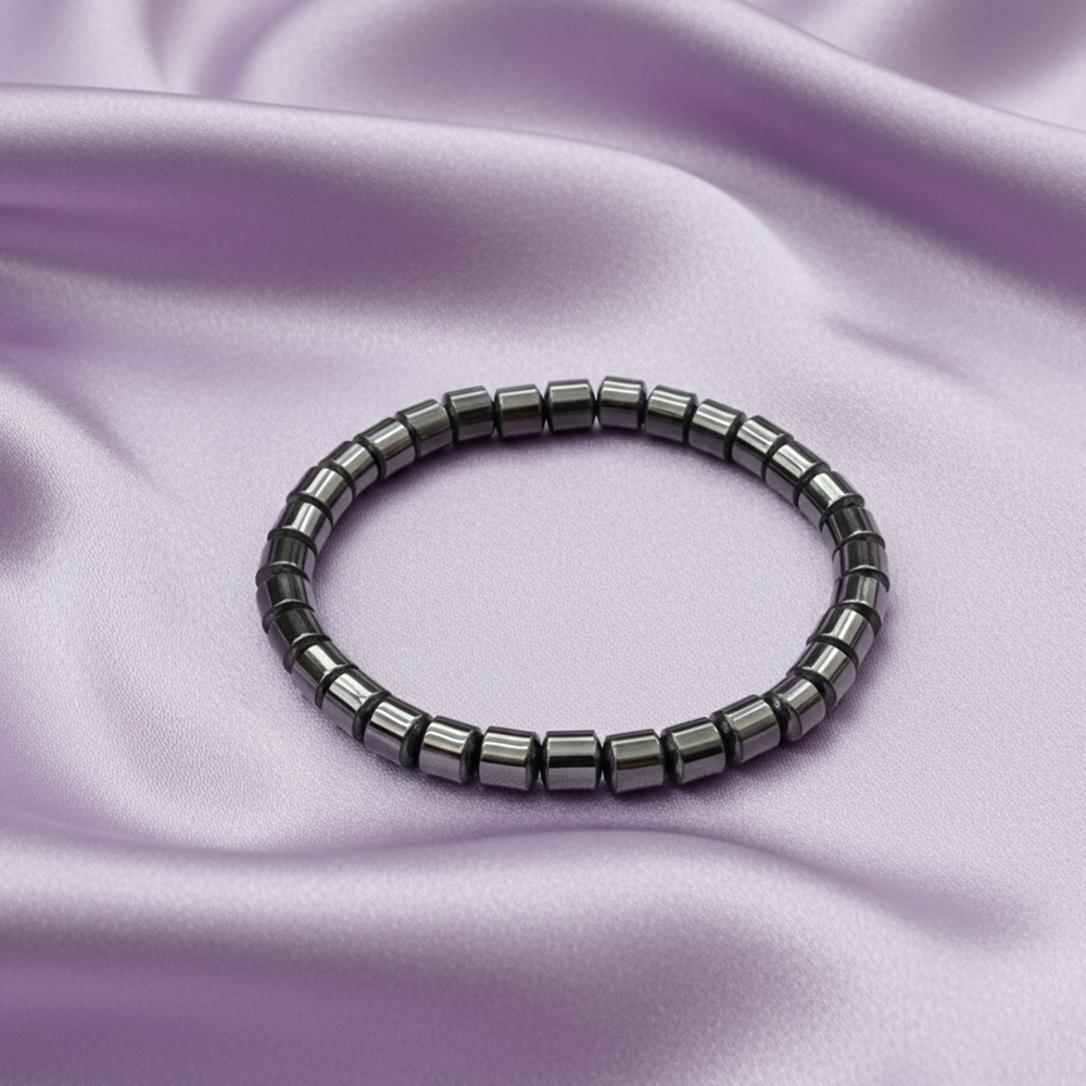 The99Jewel Unisex Hematite Beaded Stretch Bracelet