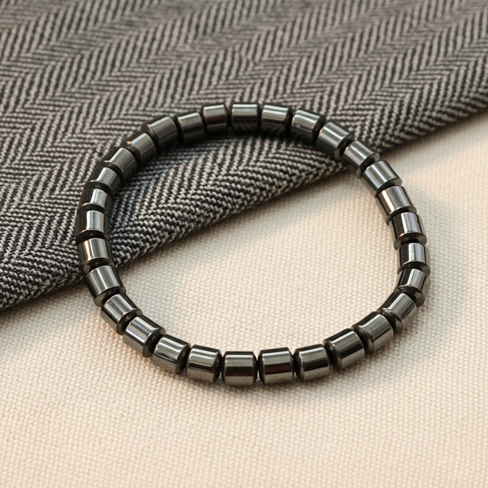 The99Jewel Unisex Hematite Beaded Stretch Bracelet