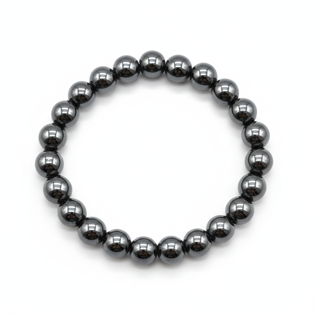 The99Jewel Unisex Hematite Beaded Stretch Bracelet