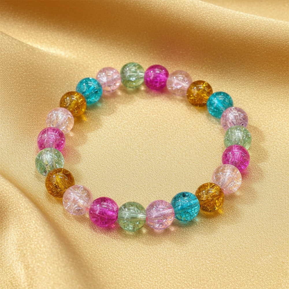 The99Jewel Crystal Crackle Multicolor Glass Beads Bracelet