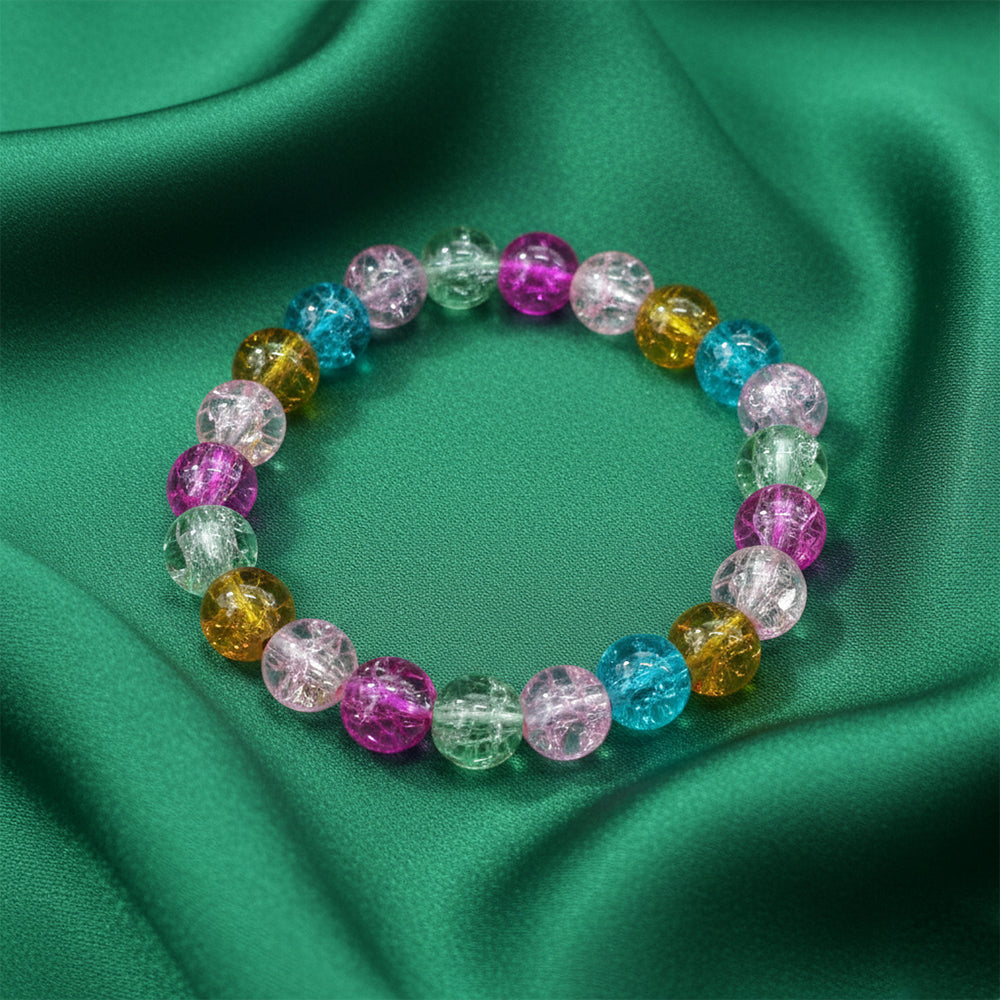 The99Jewel Crystal Crackle Multicolor Glass Beads Bracelet
