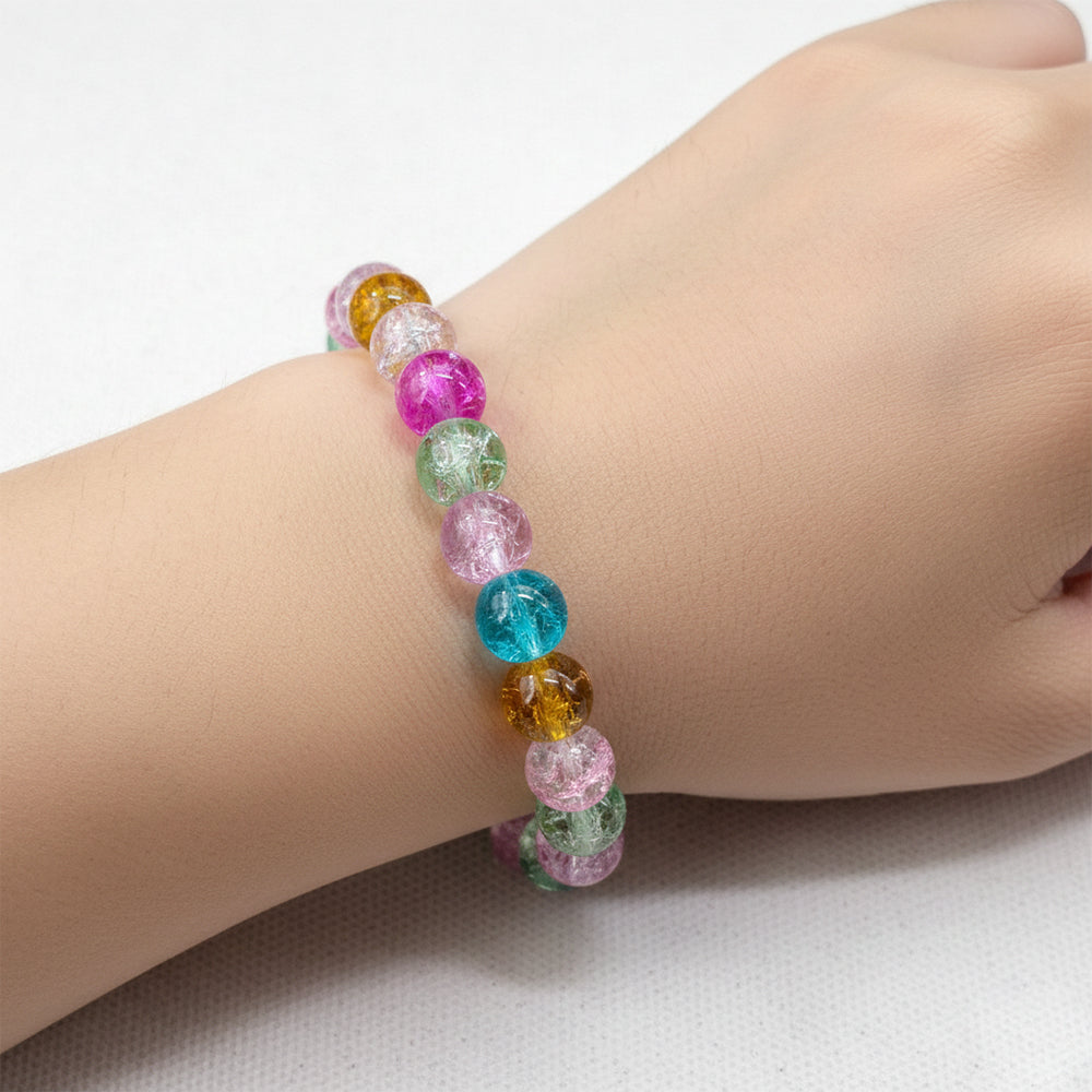 The99Jewel Crystal Crackle Multicolor Glass Beads Bracelet