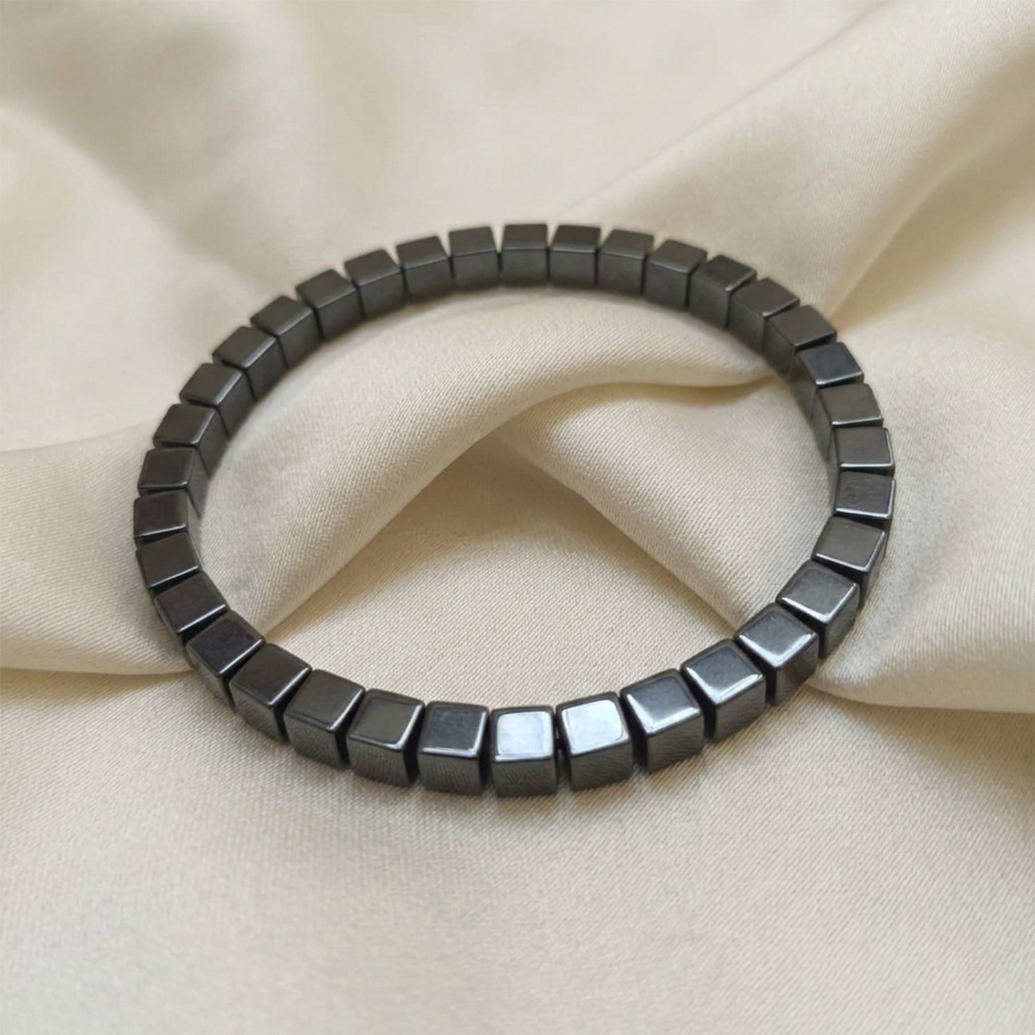 The99Jewel Unisex Hematite Stretchable Bracelet