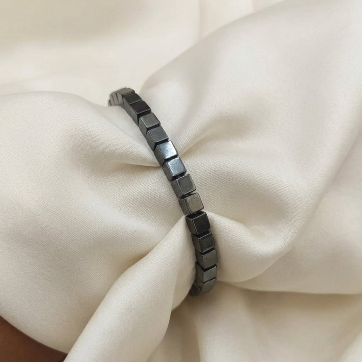 The99Jewel Unisex Hematite Stretchable Bracelet