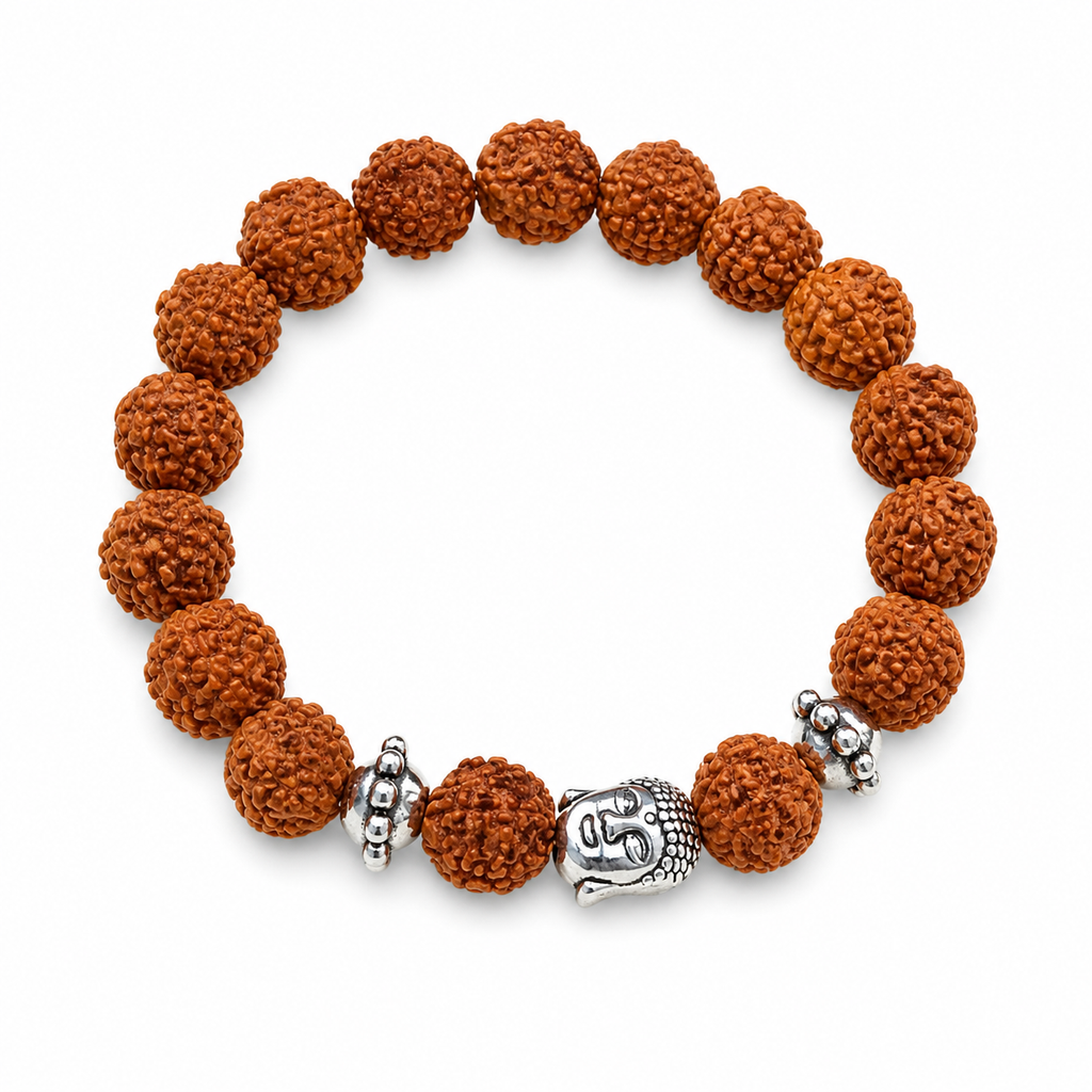 The99Jewel Spiritual Rudraksha Buddha Charm Bracelet For Mens