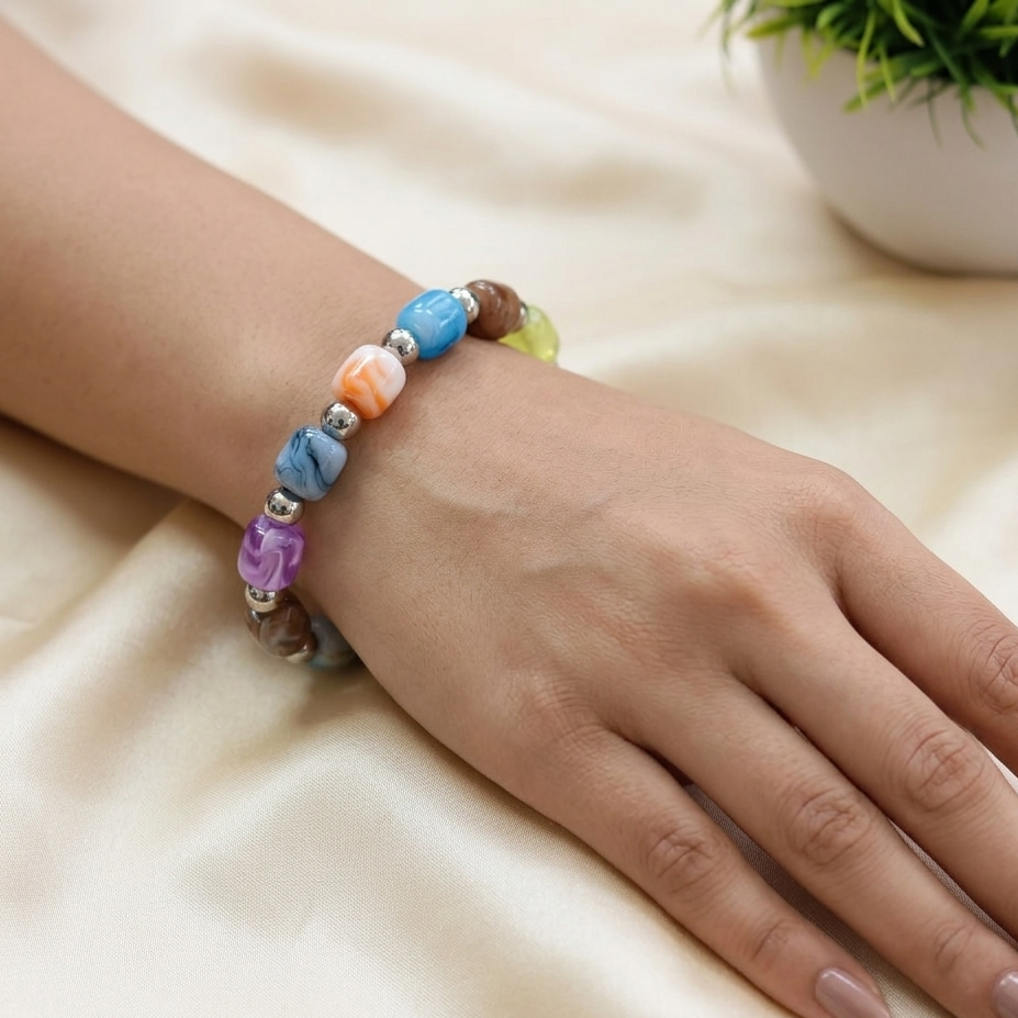 The99Jewel Funky Multicolor Beads Fashion Bracelet For Women & Girls