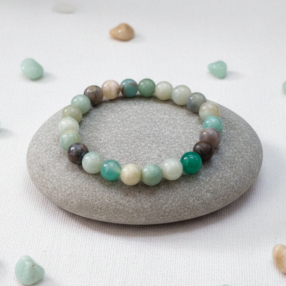 The99Jewel Amazonite Natural Stone Bracelet For Emotional Balance - With Box