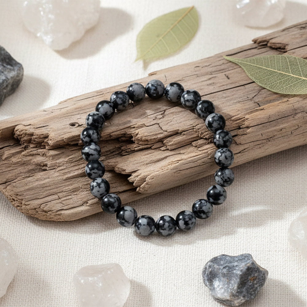 The99Jewel Snowflake Obsidian Natural Stone Bracelets With Box
