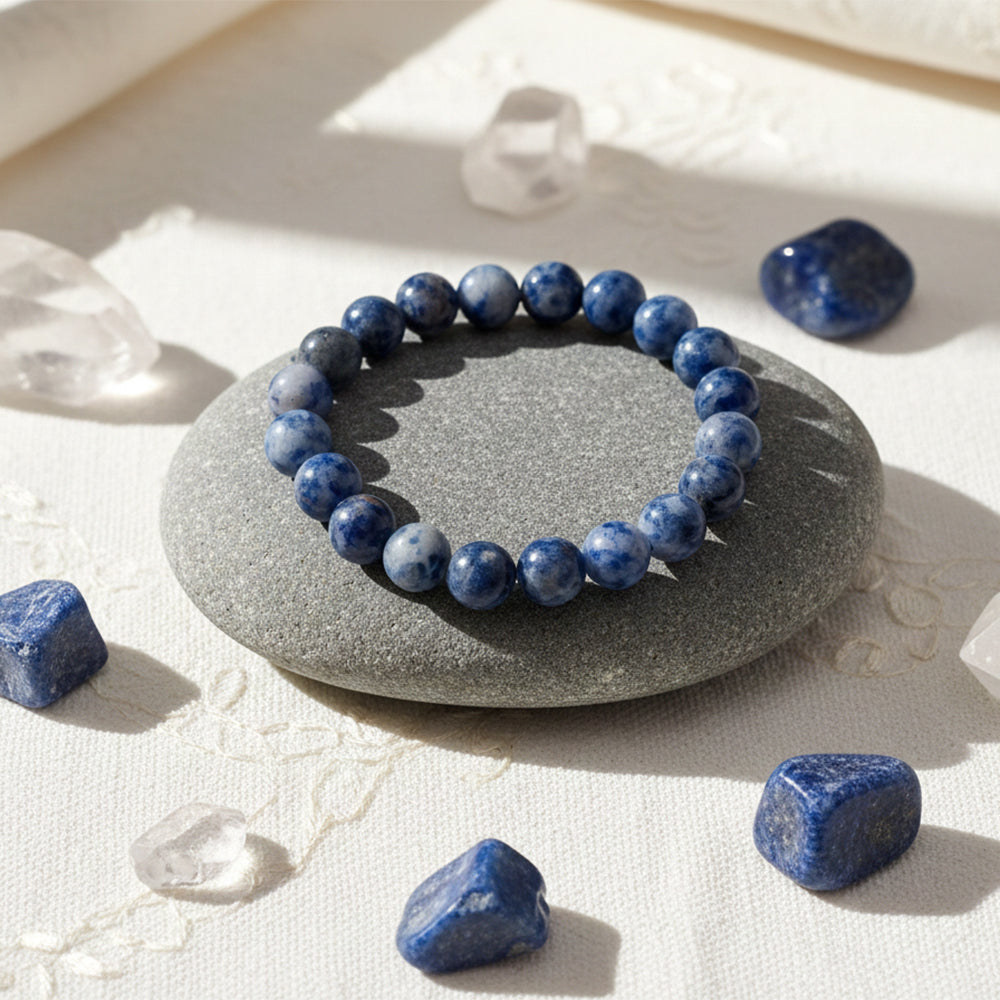 The99Jewel Sodalite Natural Stone Bracelet Improves Communication - With Box