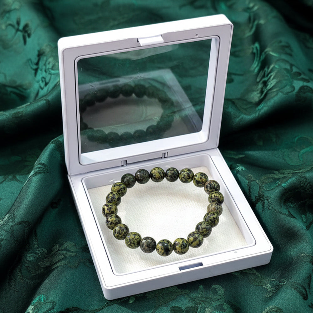 The99Jewel Russian Serpentine Natural Stone Bracelet For Protection & Healing With Box