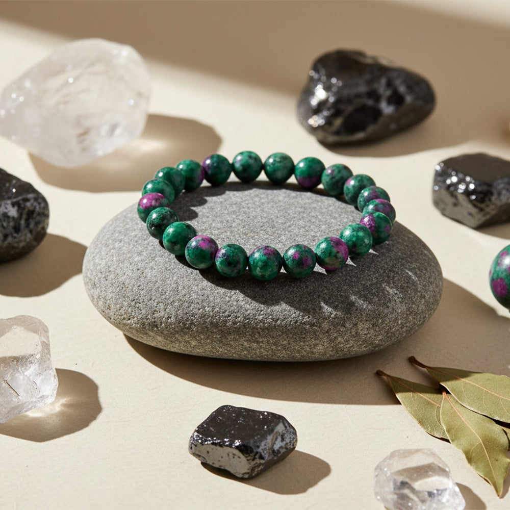 The99Jewel Ruby Zoisite Natural Stone Bracelet With Box