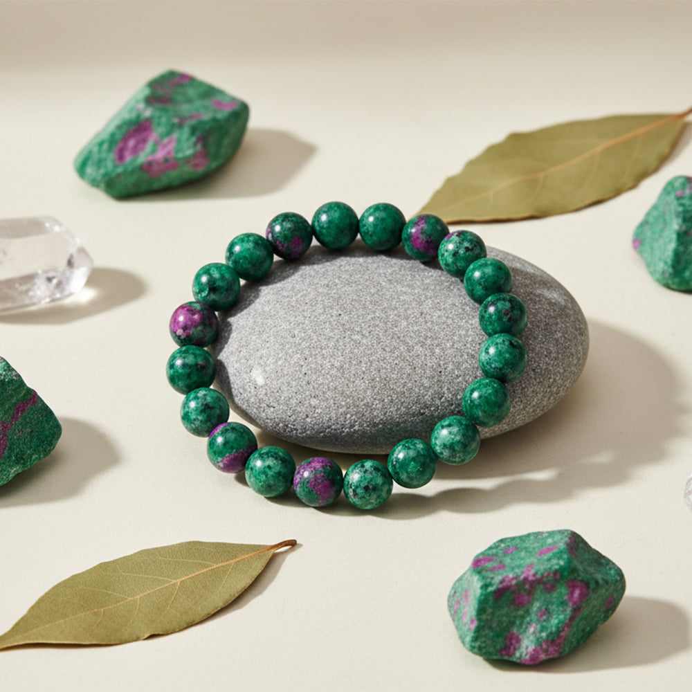 The99Jewel Ruby Zoisite Natural Stone Bracelet With Box
