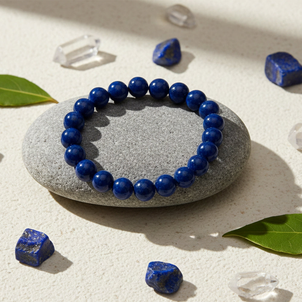 The99Jewel Lapis Lazuli Natural Stone Bracelet For Meditation With Box